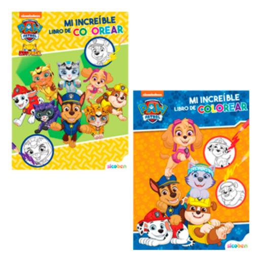 Libros de colorear de Paw Patrol con personajes divertidos y coloridos